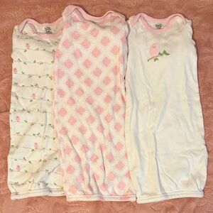 Luvable Friends Pink and White Baby Sleep Sacks